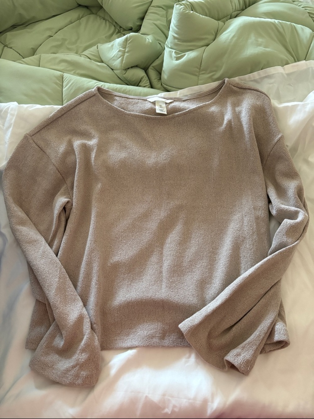 H&M Neutral Taupe Crewneck Sweater
